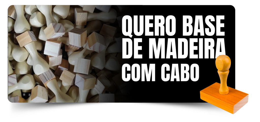 Base de Madeiras para Carimbos com Cabo- Artefatos de Madeira São Bento